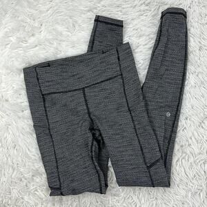 Lululemon Speed Up Tight 28" *Luxtreme Variegated Knit Black Heathered Black